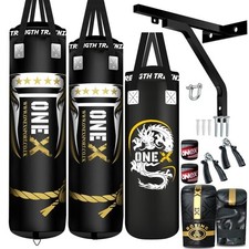 Heavy Duty Punching Bag 3-5ft Filled Boxing Kickboxing MMA Training Hanging Set