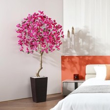 Artificial Plants 210cm Bougainvillea Artificial Tree with White Pot For Auction