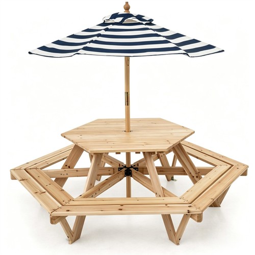 Hexagonal kids picnic table - picnic, &