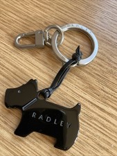New Radley Black Keyring Silver Metalwork