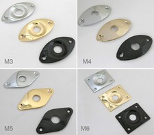 Universal electric guitar input jack plate socket