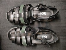 Koi Black And Green Avalon Gladiator Sandals Vegan Size 7