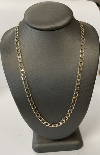 9ct gold curb link chain - curb,
