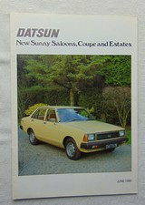 Datsun New Sunny Saloons Coupe & Estate UK Sales Brochure Jun 1980 Free Post