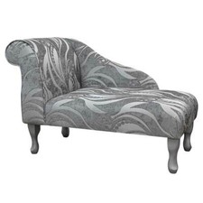 Floral Silver Chaise Longue