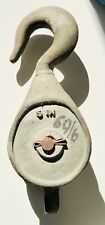 Ships Vintage Metal Double Pulley Block with Swivel Hook, Nautical, Maritime