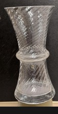 Darlington Lead Crystal  Twist Effect Clear Glass Vase. 21 cm high. 