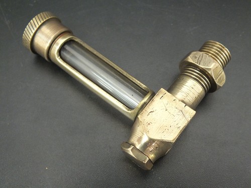 Vintage brass oil level sight - brass,