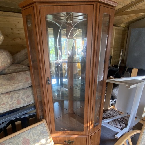 Wood glass corner display - wood,