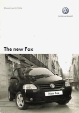 Volkswagen Fox Specifications 2006-07 UK Market Brochure 1.2 1.4 Urban