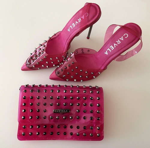 Carvela sharp hot pink studded - hot,