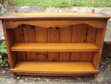  Solid Pine Wall mounted Shelf Unit / Bookcase. 46cm Tall. 65cm wide.