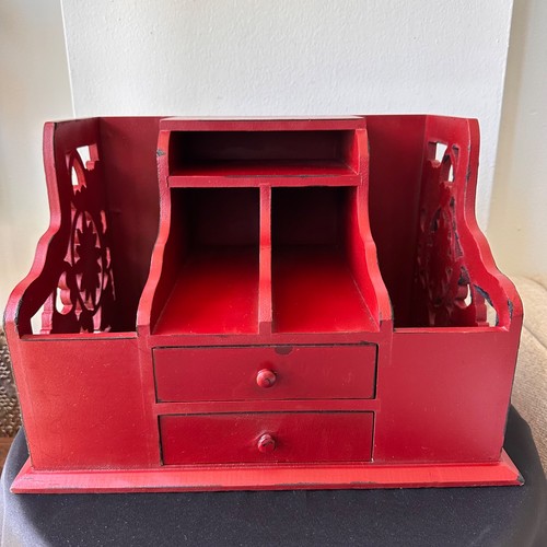 Vintage red painted - painted, wood