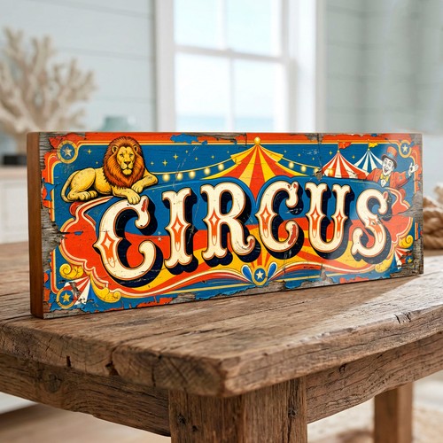 Circus wooden sign - big, top