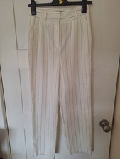 Ladies Primark size 4 cream striped oversized trousers #smart #formal #work