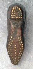 *PRETTY Antique GEORGIAN Snuff Box Miniature Shoe Treen  RARE Pique Work