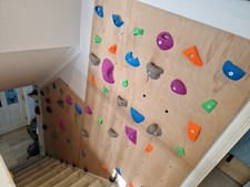 Indoor Climbing Wall. Excellent quality holds. Fitted for staircase.