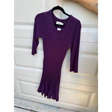 Eliza J Stylish Purple Ribbed Dress size M
