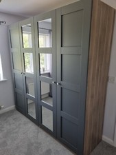 JOHN LEWIS Mix it TALL Quarduple Wardrobe, Grey Ash carcass /Matt Graphite