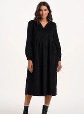Sugarhill Boutique Adrianna Womens Midi Smock Dress (Black) AW25 RRP £79.00