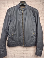 Belstaff Kelland Wax Cotton Jacket Dark Navy Blue UK Large 40 Cafe Racer