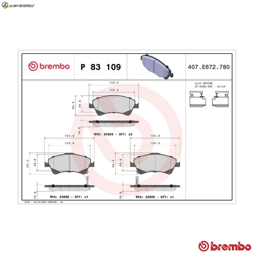 Brake pad set disc - set,