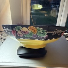 Antique 1920s Shelley Octagonal Hand Painted Fruit Bowl 9in Diameter