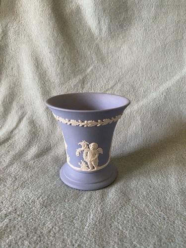 Wedgwood blue jasperware vase - jasperware,