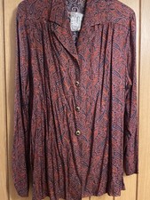 BNWT ( Other) Eastex Size 18 Paisley Long Sleeve Blouse Pink /blue / Orange