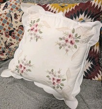 Vintage hand embroidered linen - embroidered,