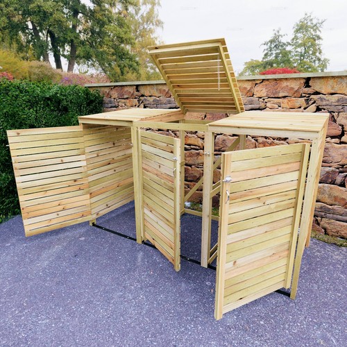 Triple wheelie bin store - wheelie,