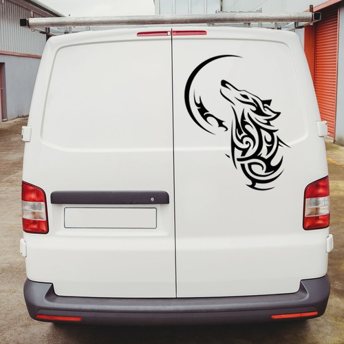 Car stickers wolf and moon - car,