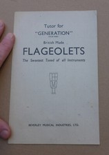 old booklet Tutor Flageolets