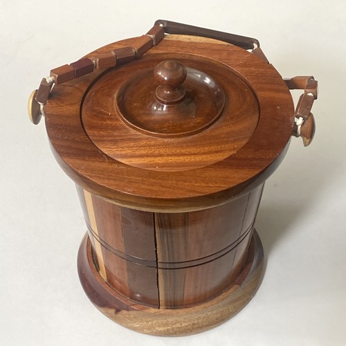 Vintage wooden ice bucket with - wooden,