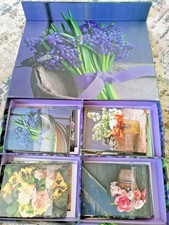 Box Greeting Cards 56 cards notelets assorted floral with envelopes Gorgeous box