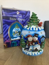 Fibre Optic Musical snow couple Ornament Christmas Boxed tree top 10"
