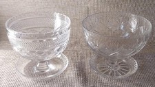 2 Crystal cut glass Sundae Dessert Dishes, grapefruit dish, quality vintage