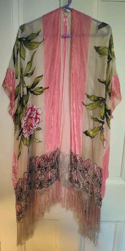 Sheer floral kimono pink - sheer,
