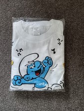 The Smurf Short Sleeve T-shirt Set Pyjamas Or Out Door Kids Size 9-11 Year Old,