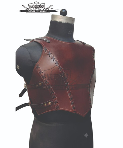 Medieval brown leather cuirass - brown,