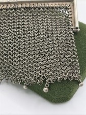 (2227)Vintage  Sterling Silver  Chain Mail Purse