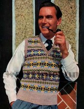 Knitting Pattern Vintage Mens