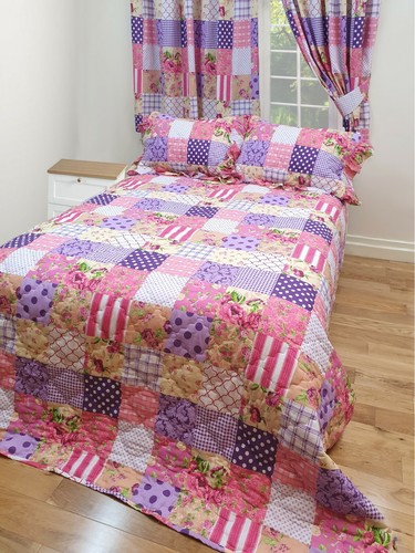 Patchwork berry bedspread - patchwork,