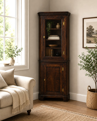 Antique oak corner cabinet - corner,