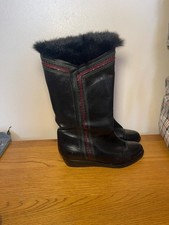 Vintage Genuine Leather Emmedieci Winter Boots – Size 4 – Fur Lined Warm