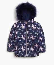 Girls Blue Unicorn Winter Warm