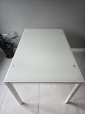 Hygena Argos Home Lido Frosted Glass kitchen Dining Table WHITE - NEW HOME ETC