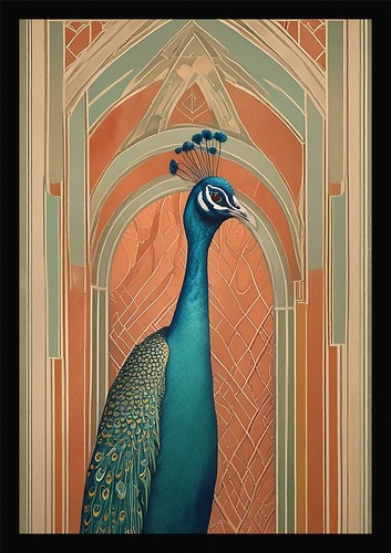 Peacock framed wall art - framed,