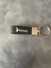 FORD HARTWELL MOTOR GROUP CAR LEATHER KEY RING KEY FOB BADGE EMBLEM
