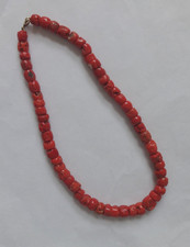 Antique Vintage Natural Red Coral Bead Necklace 75g